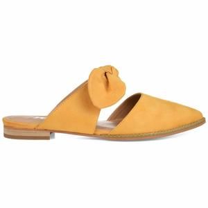 Brinley Co. Womens Bow Accent Slip-on Flat, Mustard 6.5 Regular US